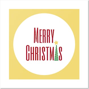 Merry Christmas typography Posters and Art